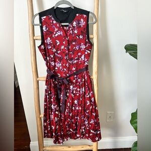 Vera Wang Red Floral Dress